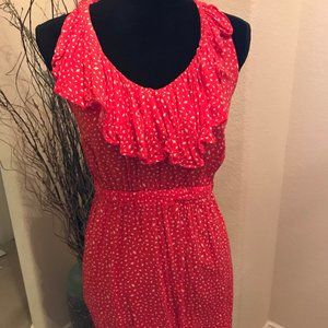 Red ruffle dress